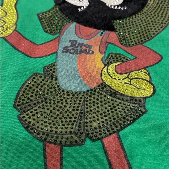 De Kryptic Space Jame Tune Squad Hoodie Green  Hoodie with Bling Blings size S - Picture 8 of 12